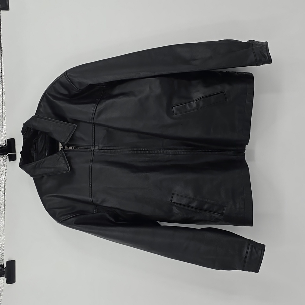 Wilda Genuine Black Leather Full Zop Jacket Mens Size L
